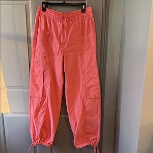 aerie Coral Smocked Waist pants